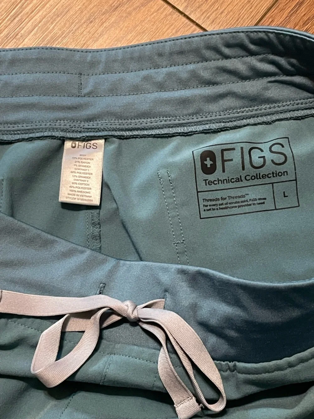 Figs Teal SET Rafaela Oversized Top Sz M & Joggers Sz L Performance Tech - Picture 6 of 6